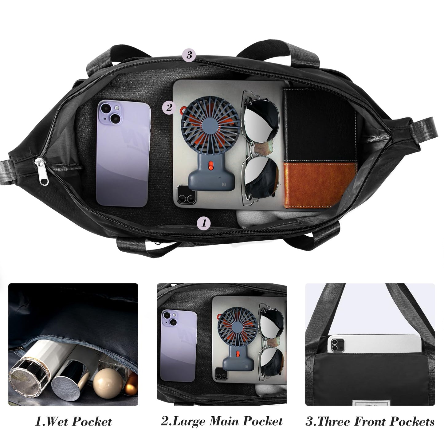 Pink Expandable Travel Duffel with Wet Pocket