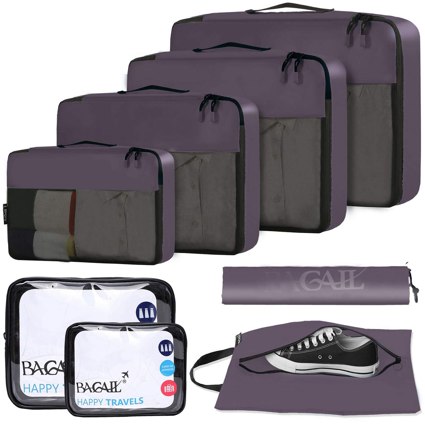 BAGAIL Travel Cubes: 8/9 Set Packing Organizers