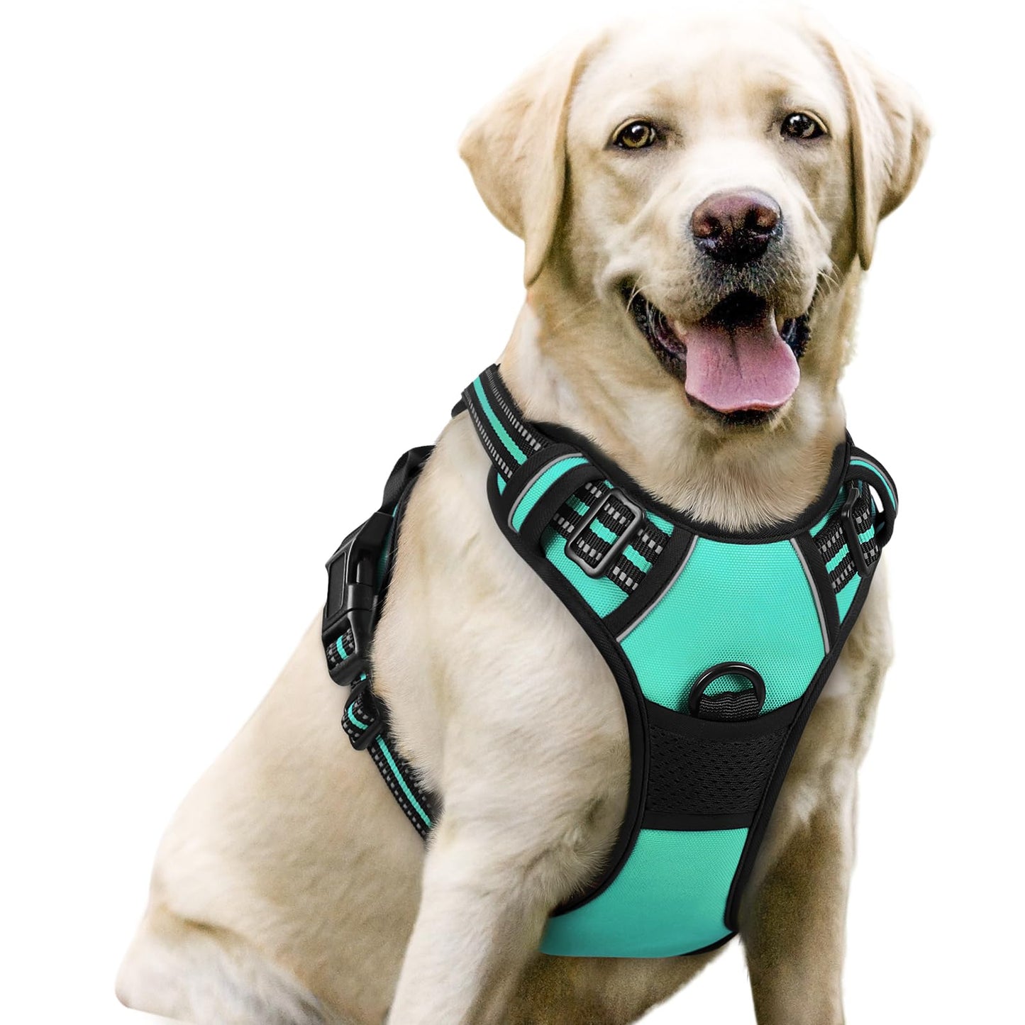 PawGuard No-Pull Reflective Dog Harness - Large Black