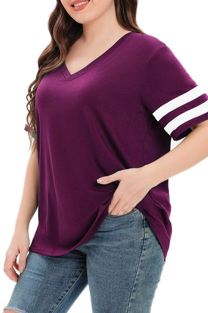 Summer V-Neck Plus Tunic Tee for Women 1X-5X