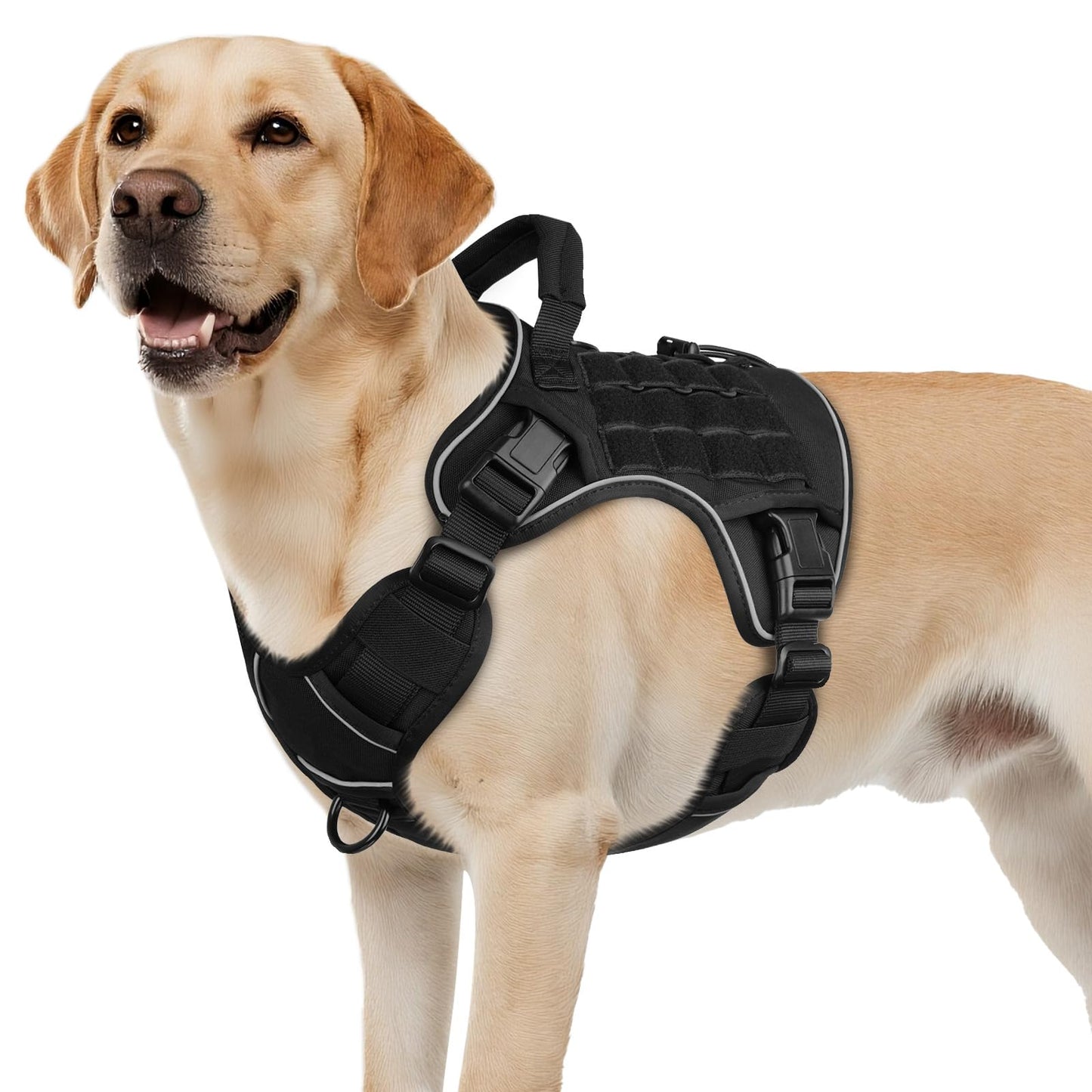 GuardianGrip Tactical Dog Vest - Large, Reflective, Green