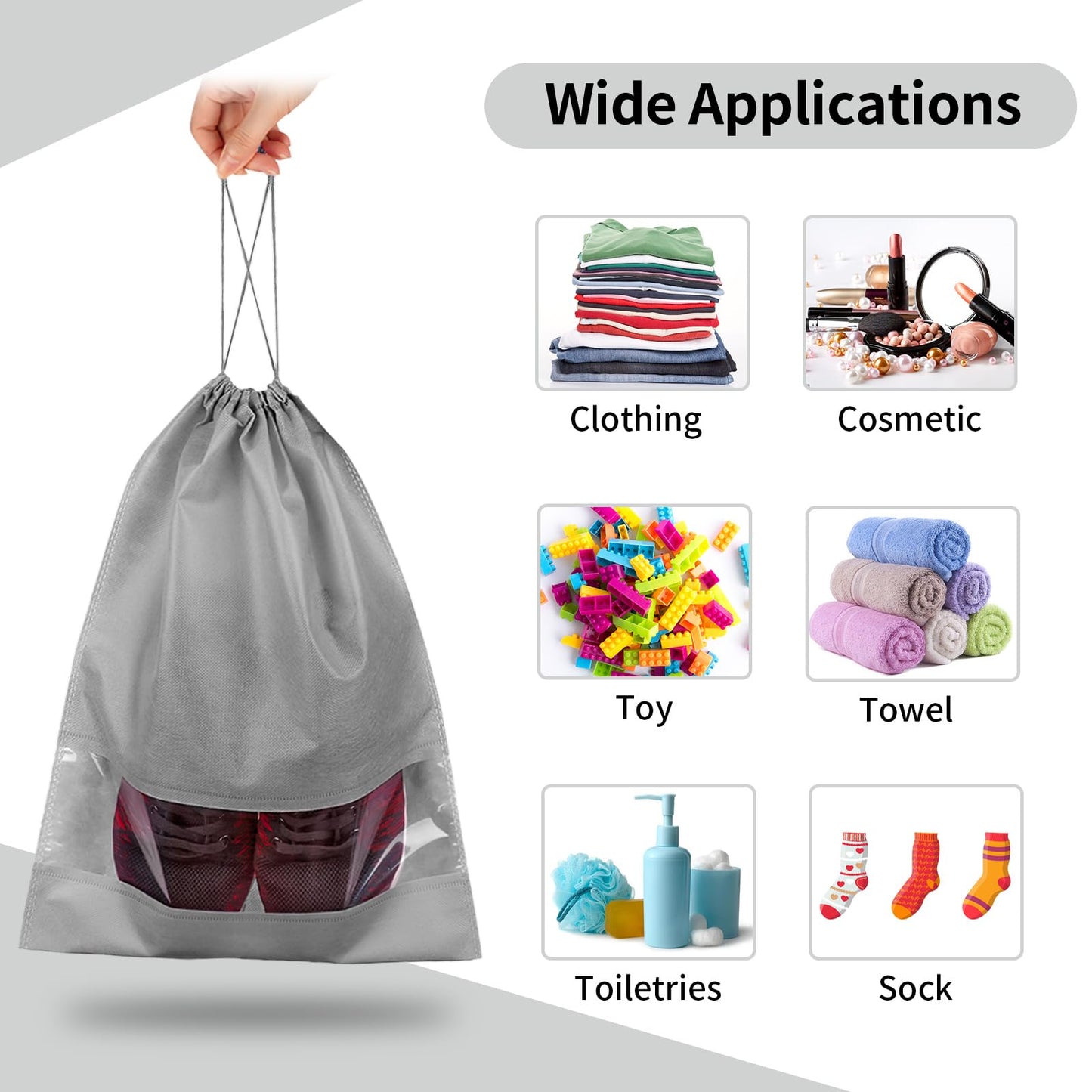 Clear View Travel Shoe Bags - 12 Pack