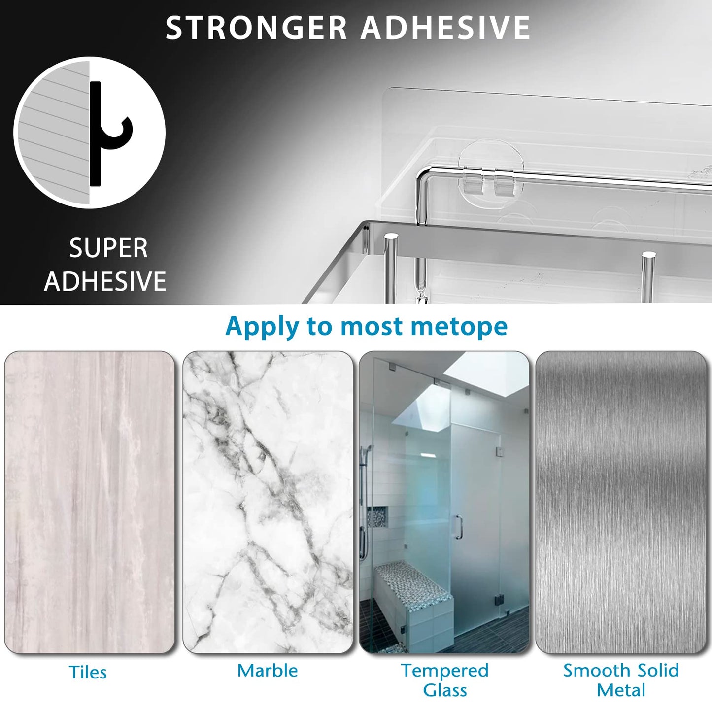 Moforoco Adhesive Shower Caddy Shelf Organizer