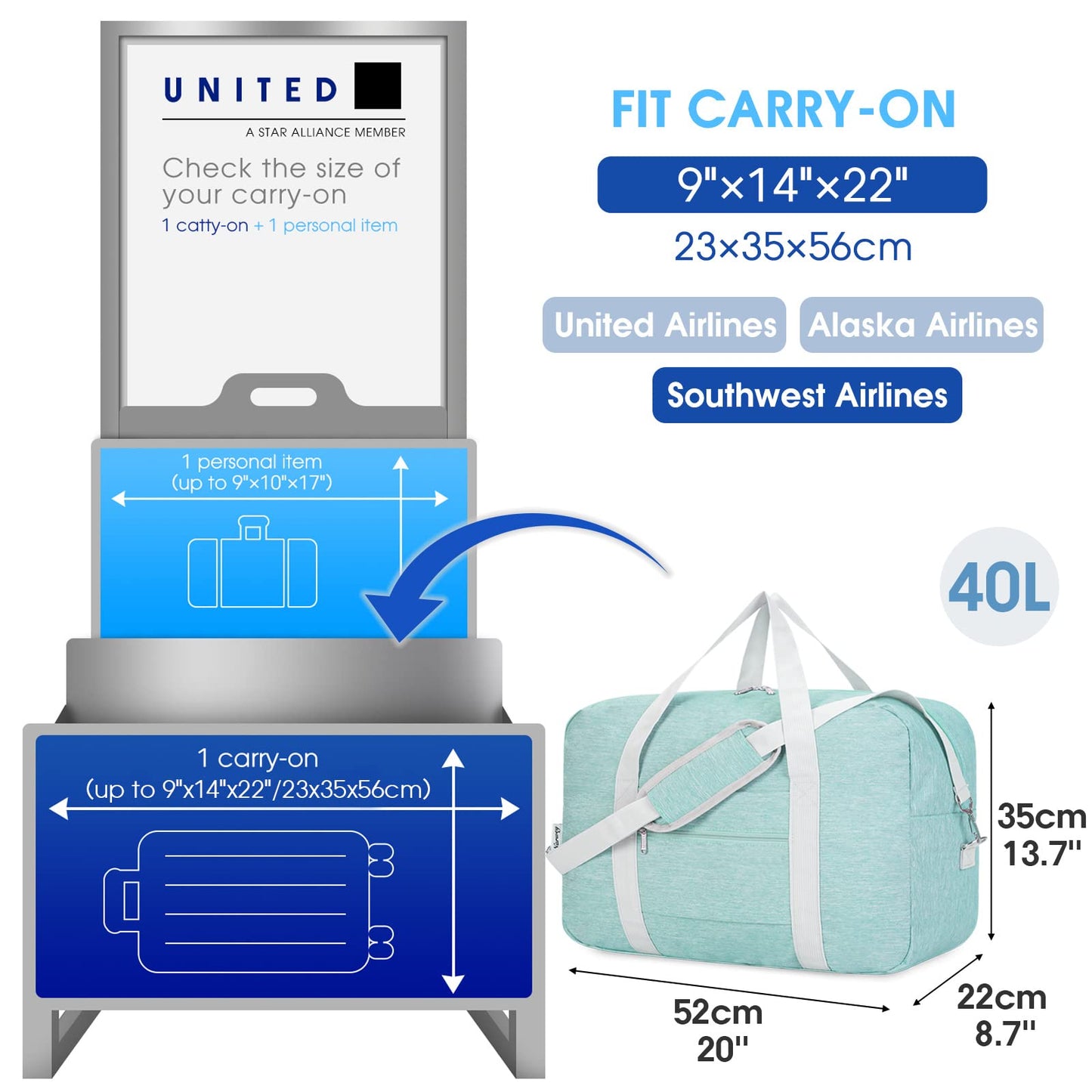 Narwey Air Duffle 22x14x9