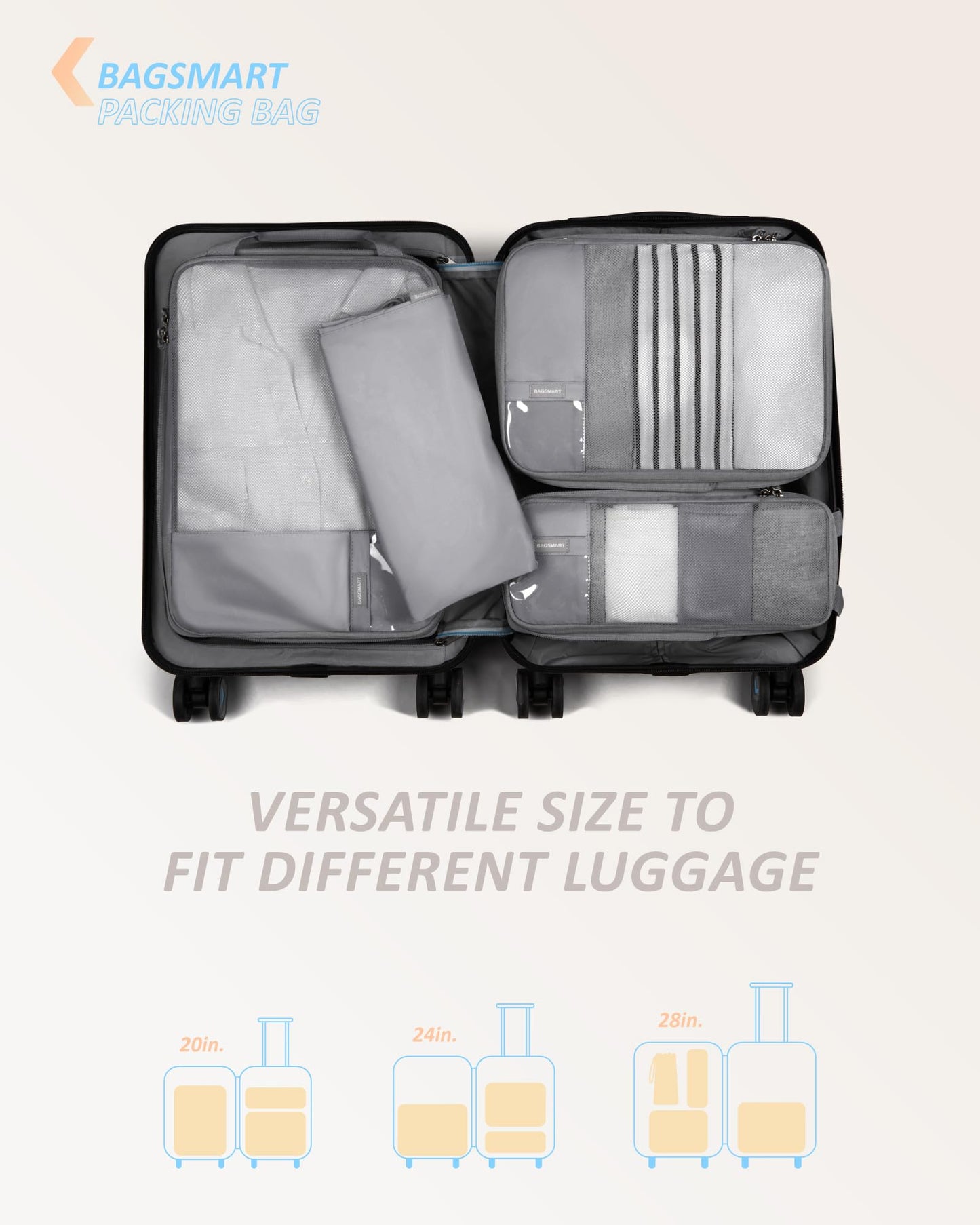 PackPro 6 Set Compression Cubes for Travel