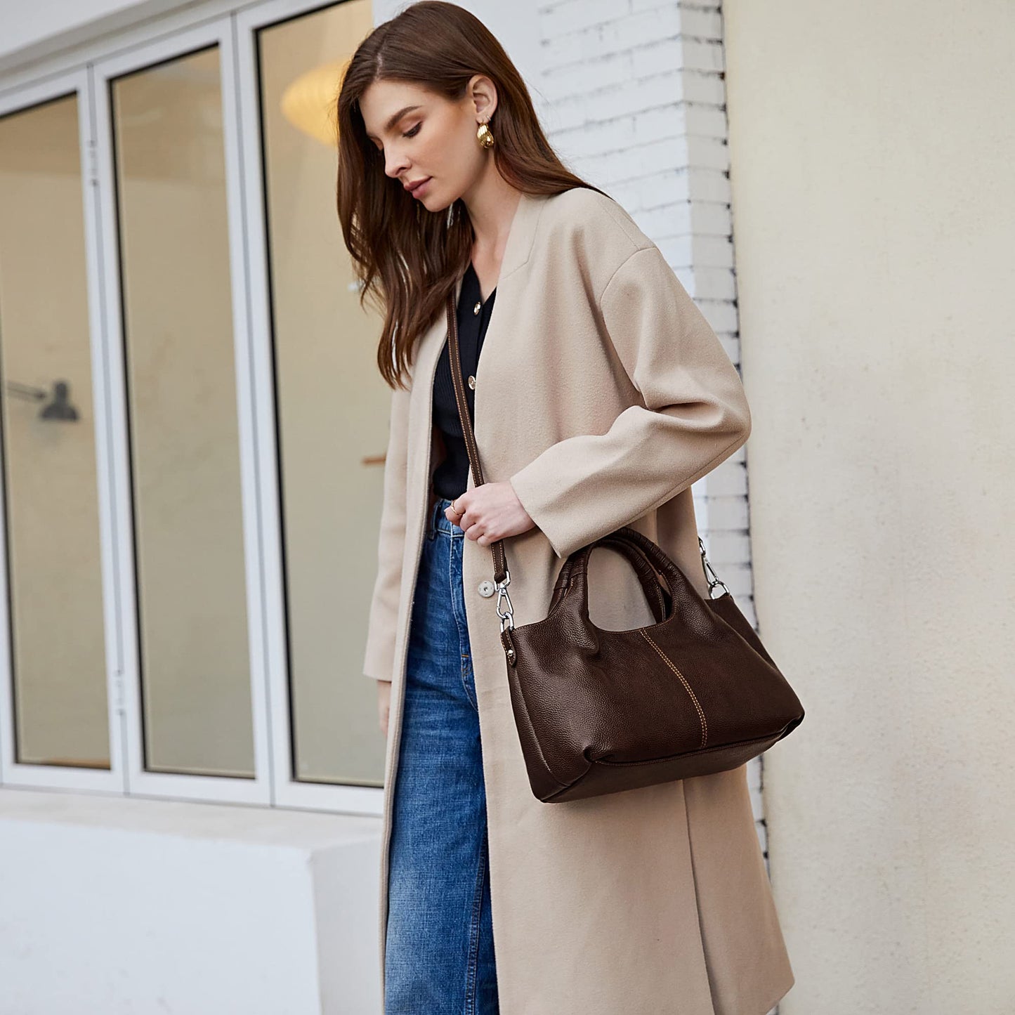 Iswee Luxe Leather Women's Medium Shoulder Tote