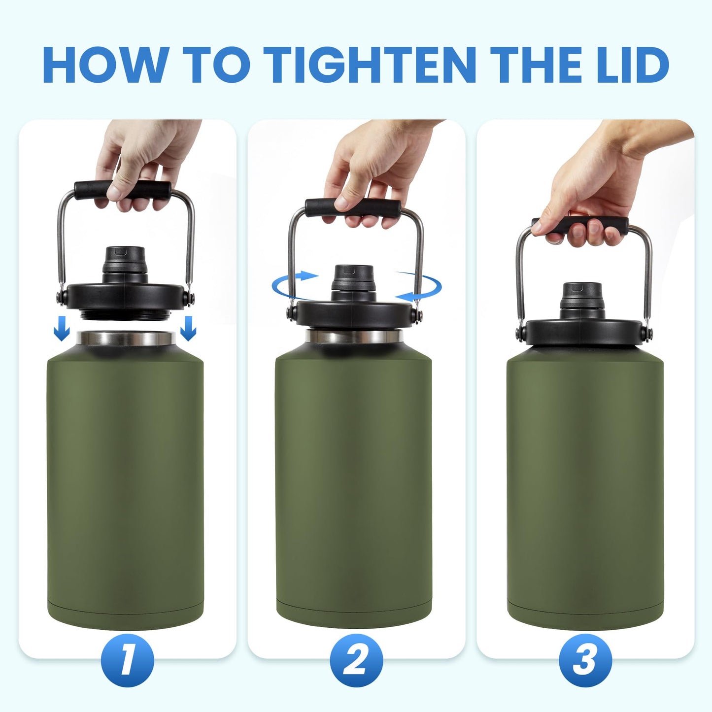 HydraGuard 128oz: Dual-Vacuum Stainless Water Jug