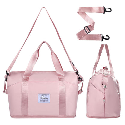 Pink Expandable Travel Duffel with Wet Pocket