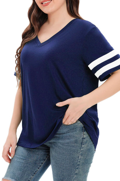 Summer V-Neck Plus Tunic Tee for Women 1X-5X
