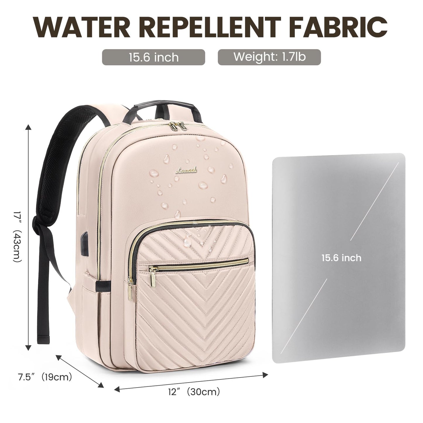 Chic Leather Laptop Backpack for Women - LoveVook