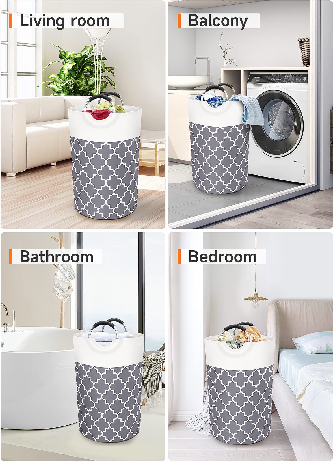 Collapsible Hamper Bag - Grey