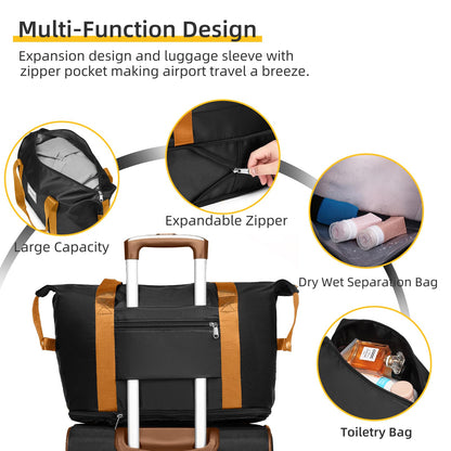 LARVENDER Expandable 5-Piece Spinner Luggage Set