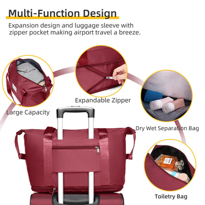 LARVENDER Expandable 5-Piece Spinner Luggage Set