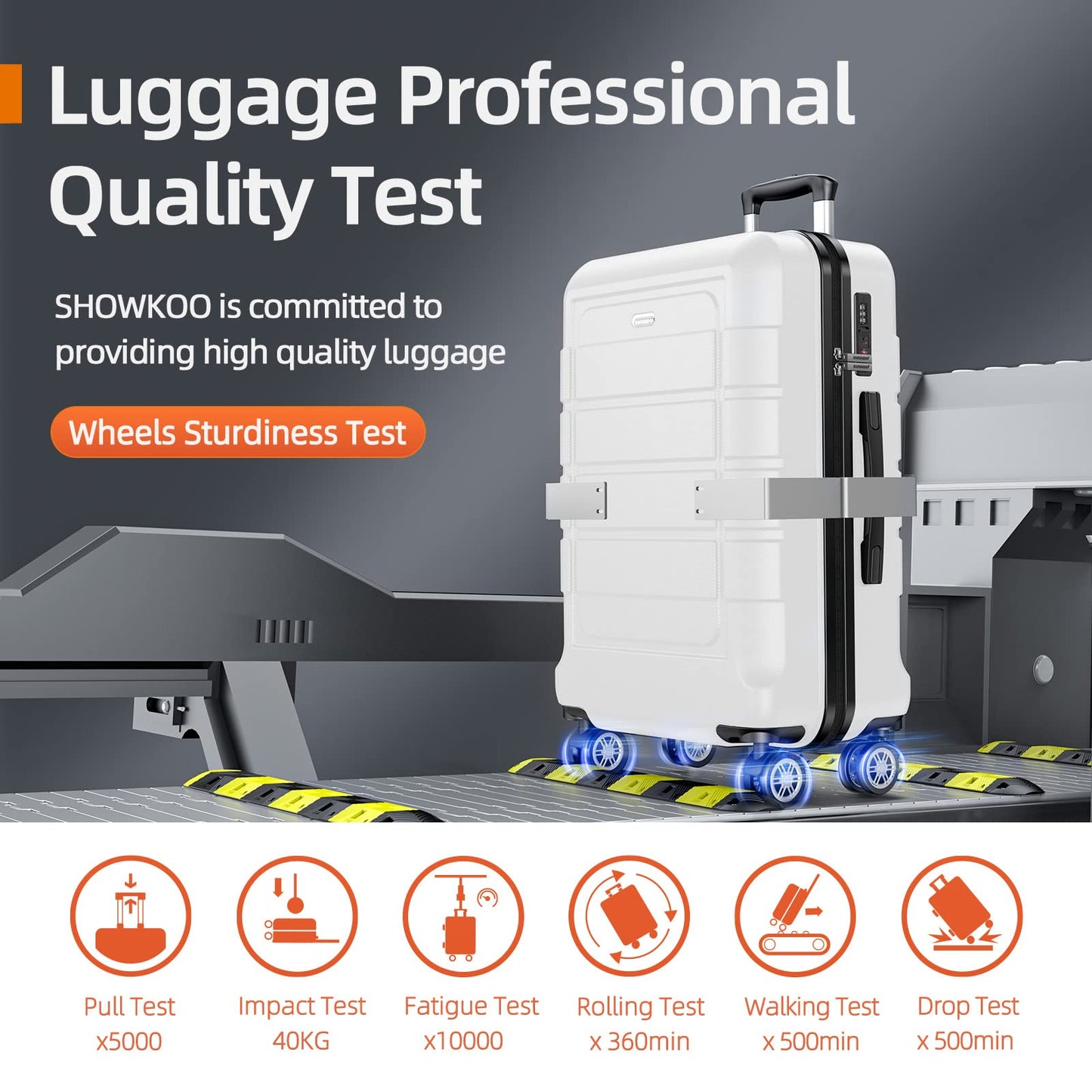 Expandable ShowKoo Suitcase - Durable & TSA Lock