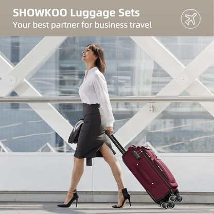 SHOWKOO Armygreen 3-Piece Expandable Luggage Set