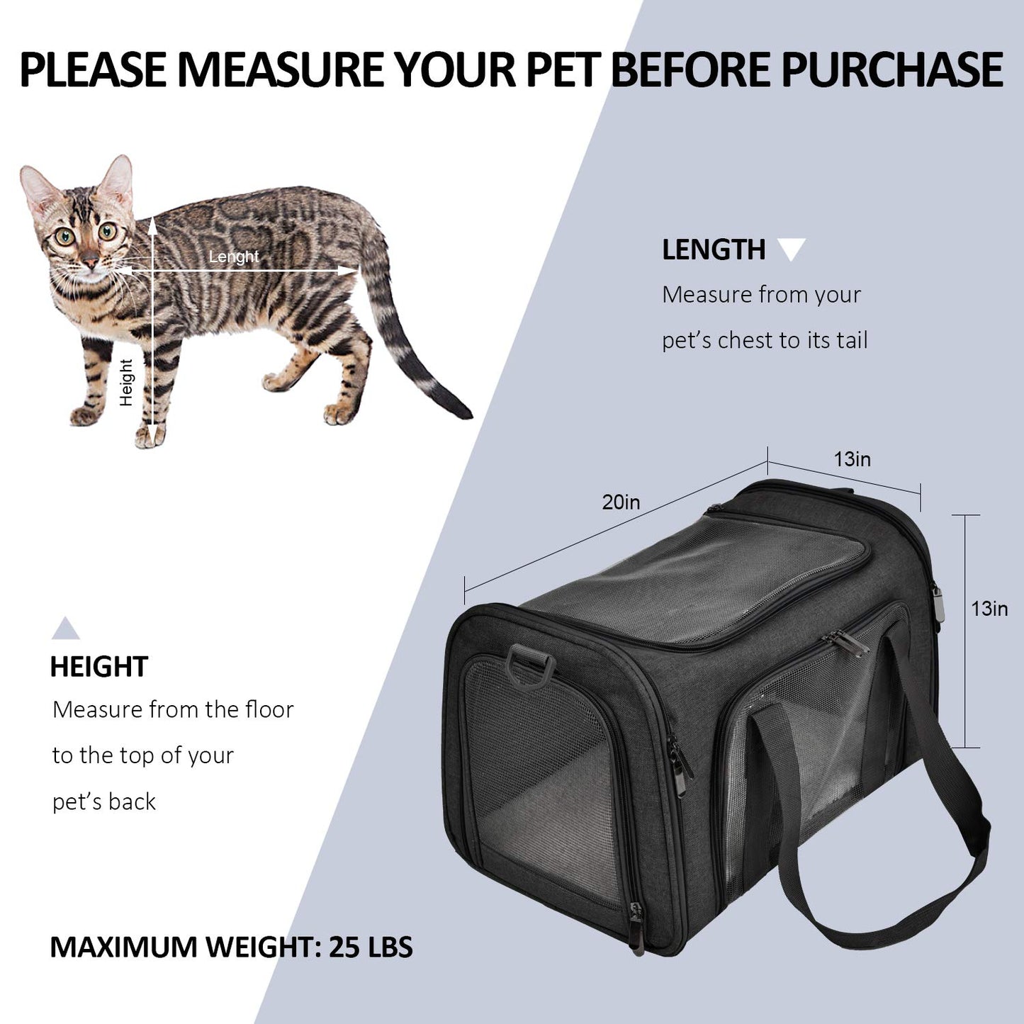 PawsVoyage: Grey TSA-Approved Pet Carrier (15lbs Max)