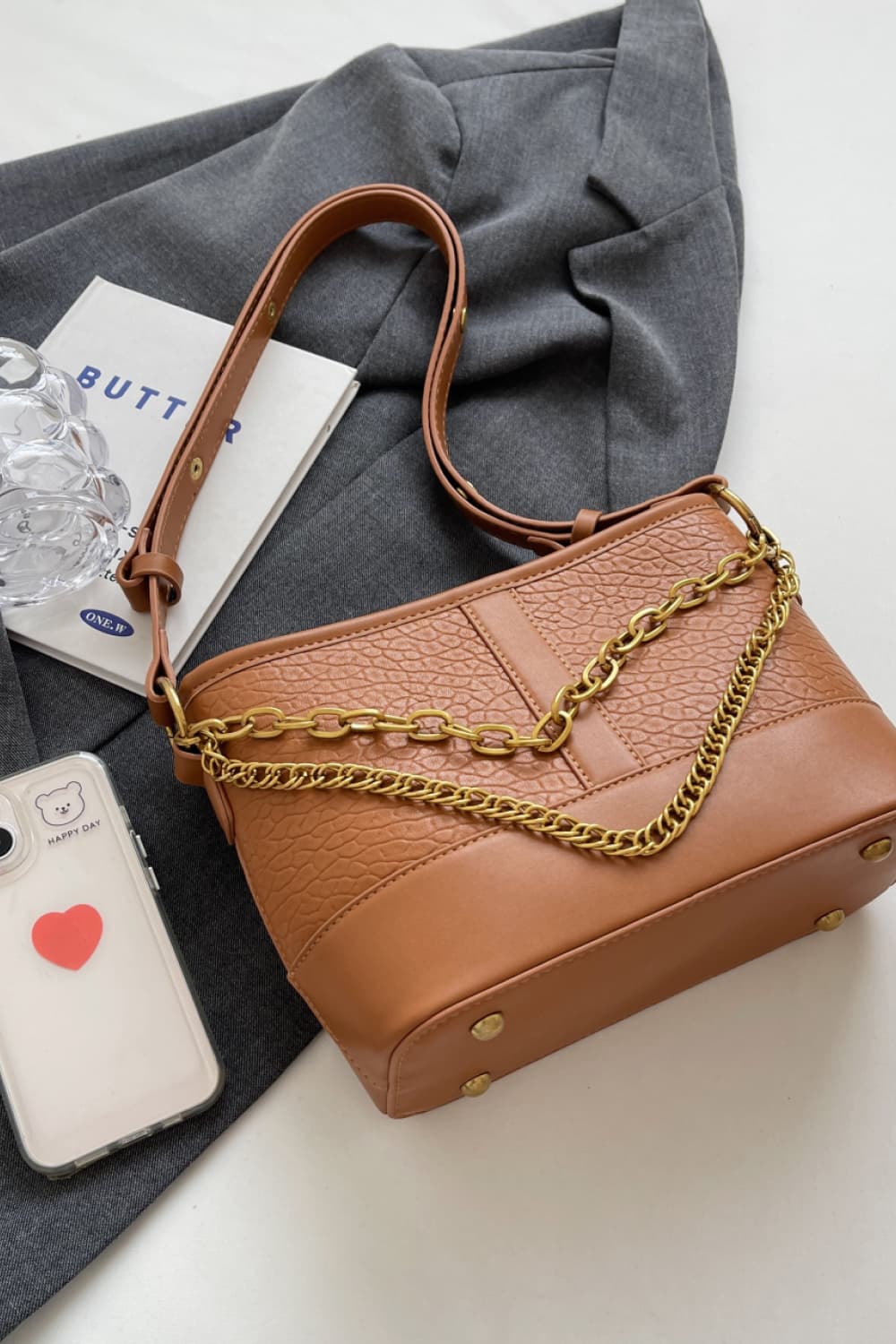 PU Leather Shoulder Bag - Premium handbags from Trendsi - Just $38.99! Shop now at Handbags Specialist Headquarter