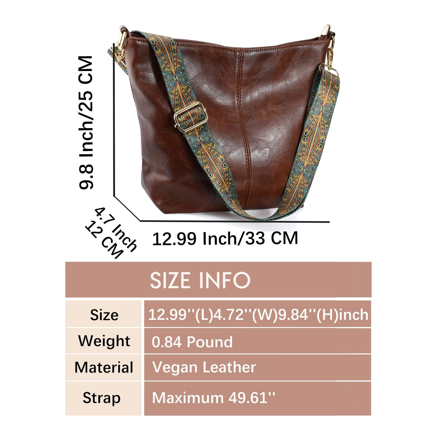 ChicHobo Vegan Leather Crossbody Bag with Strap