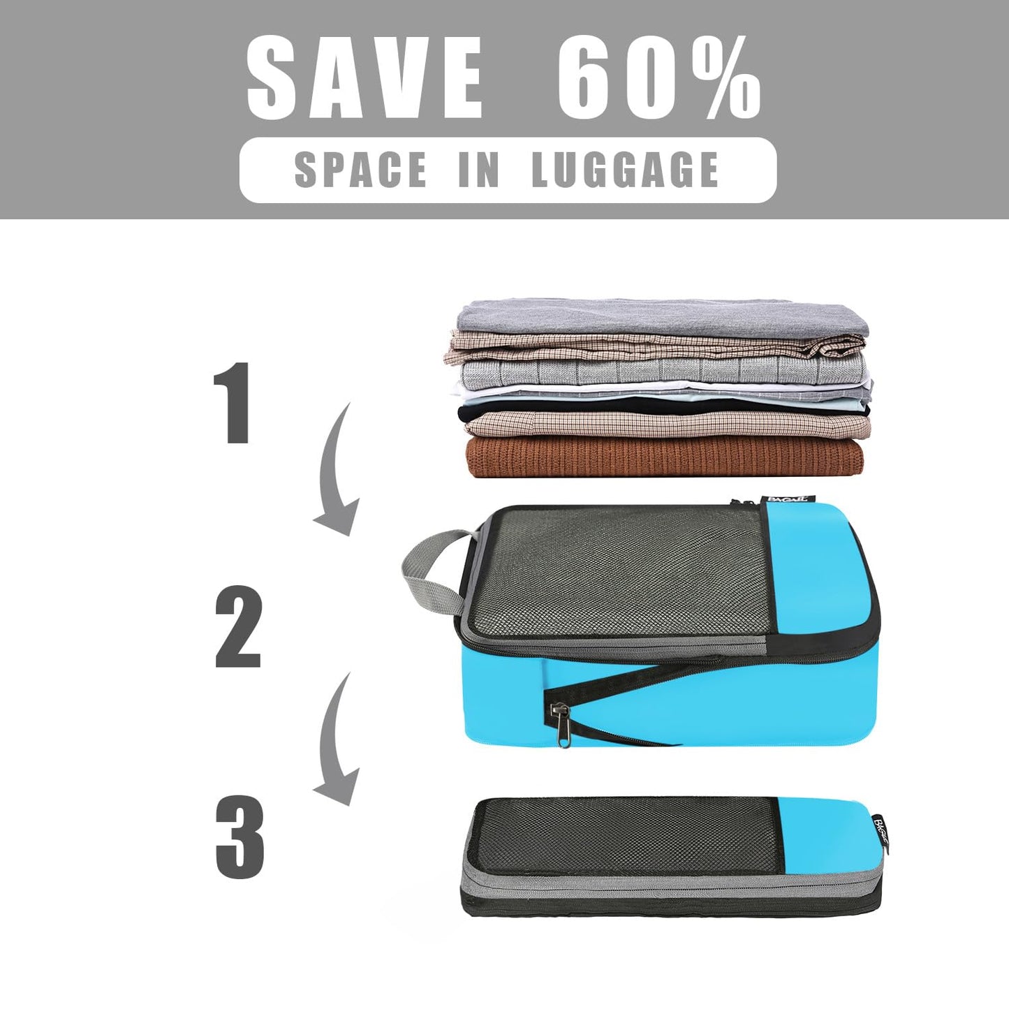 BAGAIL Expandable Travel Compression Cubes Set