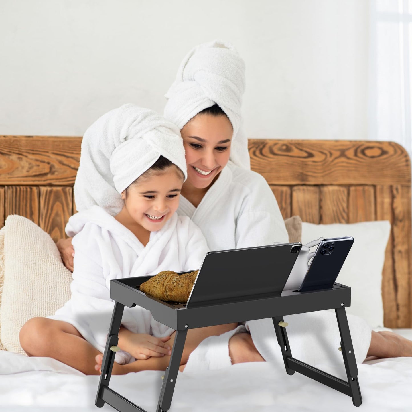 Artmeer Bamboo Foldable Bed & Laptop Tray - 2 Pack