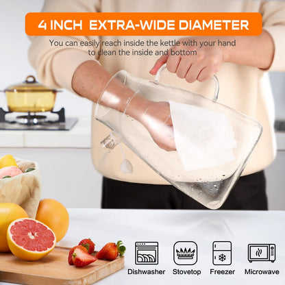 Aofmee Stainless Precision Pitcher - 68oz Borosilicate