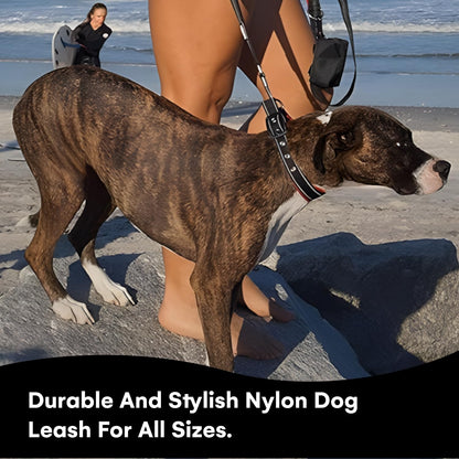 RhinoGrip Aqua: Double Handle Reflective Dog Leash