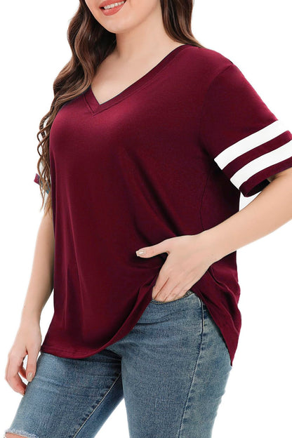 Summer V-Neck Plus Tunic Tee for Women 1X-5X