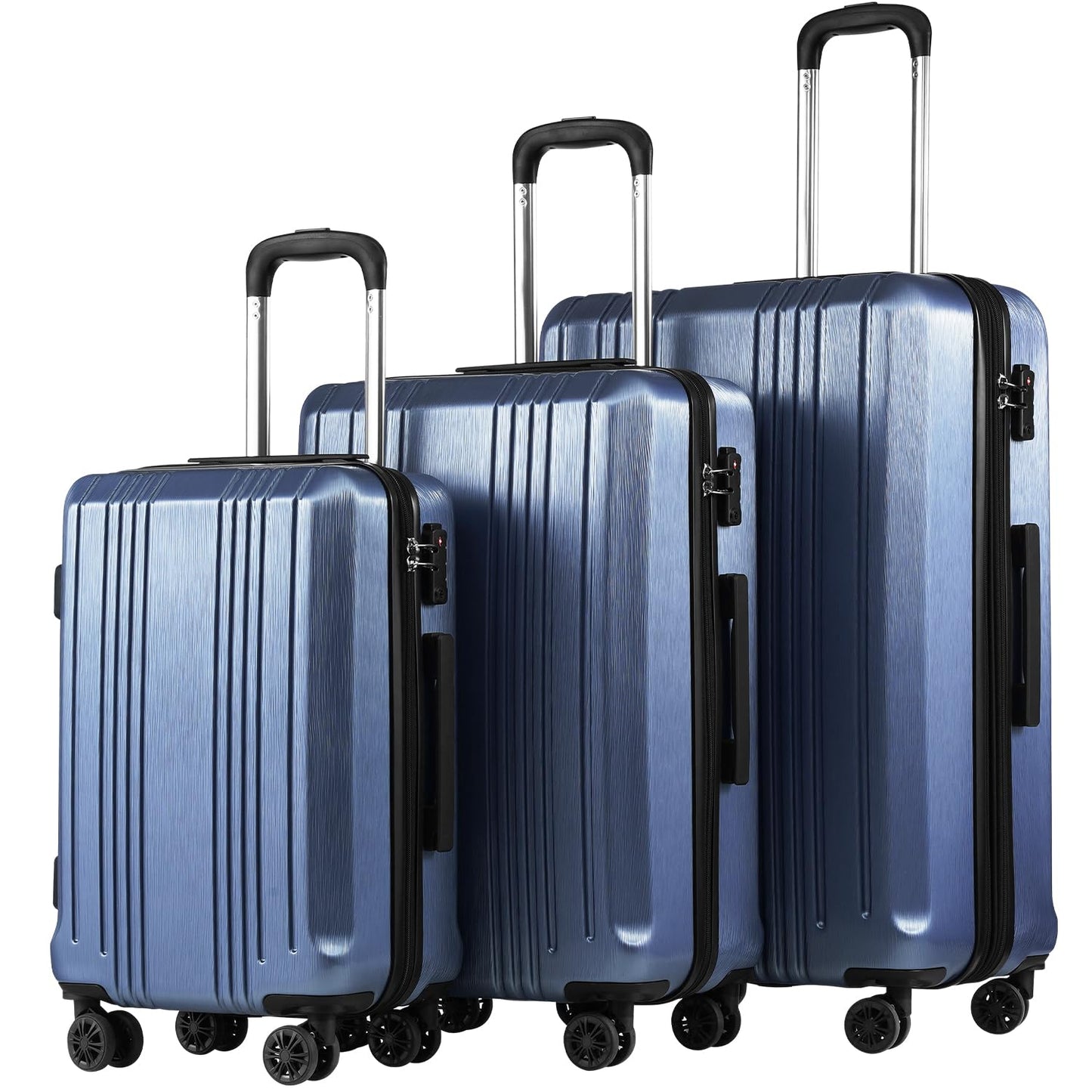 Coolife Expandable Spinner Luggage Set - 3 Piece
