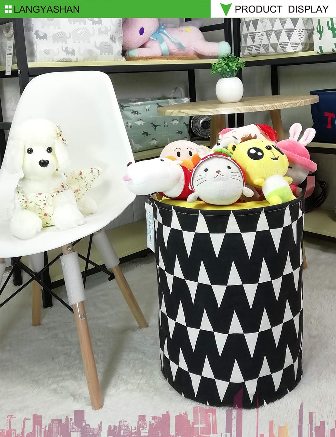 Collapsible Canvas Hamper by LANGYASHAN