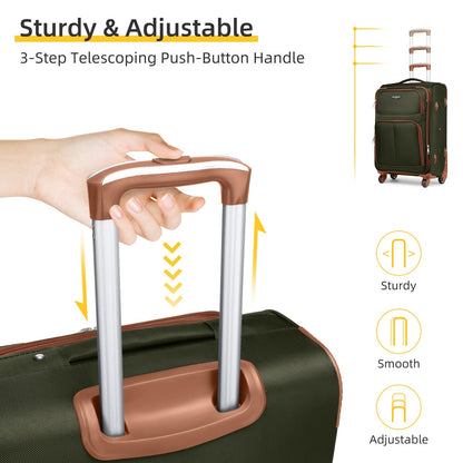 LARVENDER Expandable 5-Piece Spinner Luggage Set