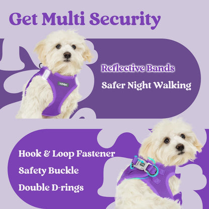 BunnyStep: Reflective Mesh Harness for Small Dogs