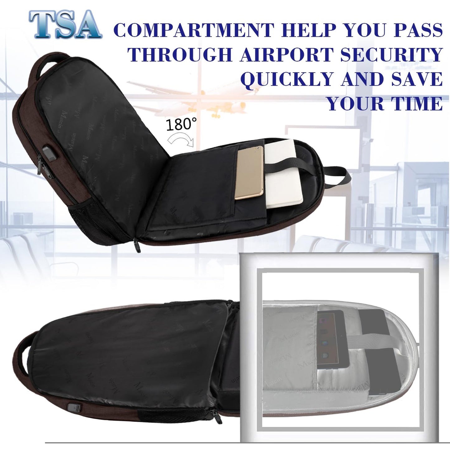 MATEIN SleekGuard Laptop Backpack with USB Port