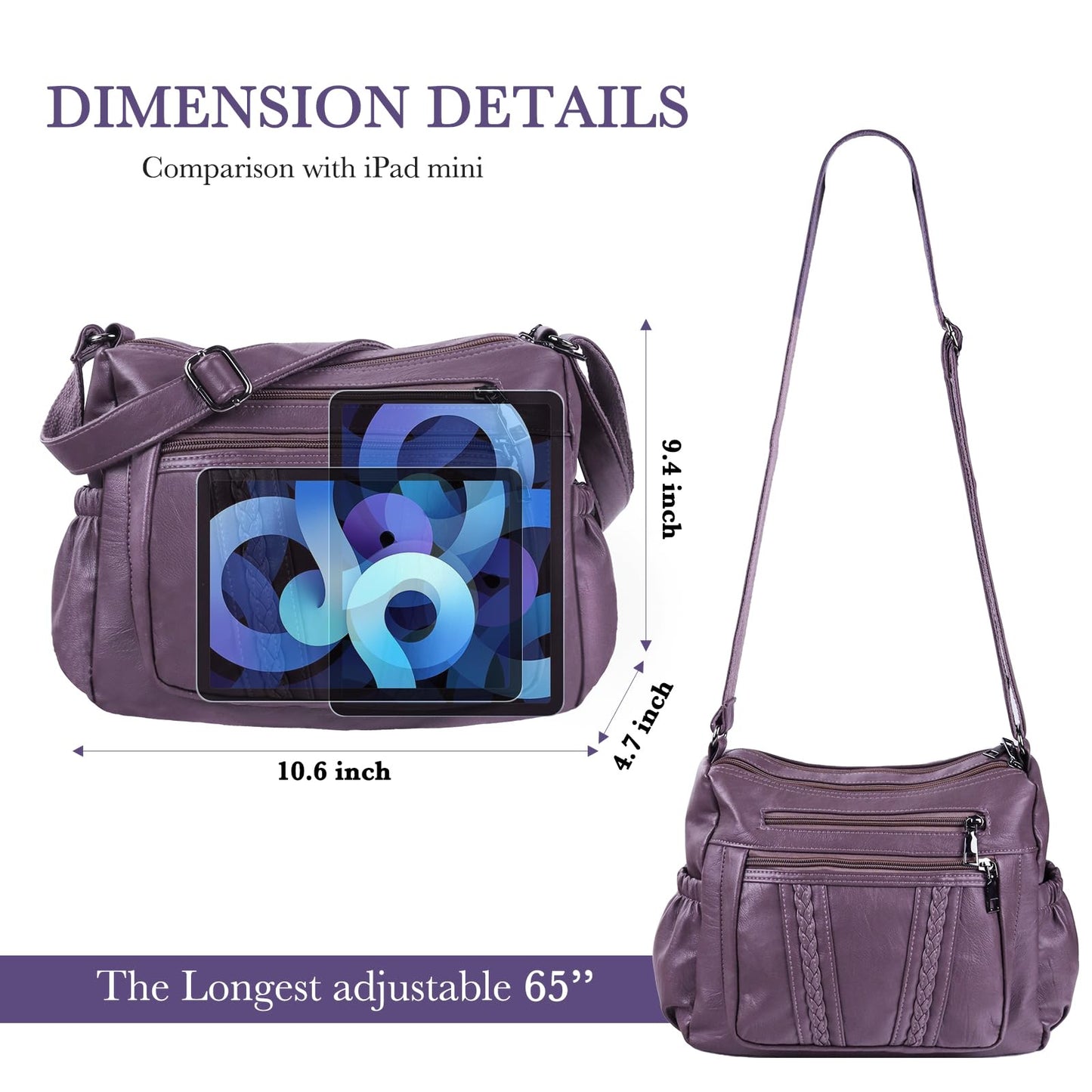 ELDA Chic Crossbody: Soft PU Leather Multi-Pocket Bag