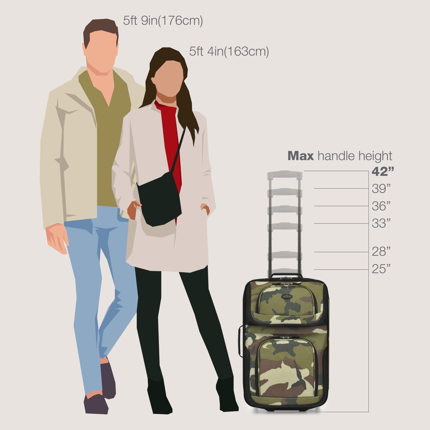 U.S. Traveler Rio Expandable Orange Carry-on