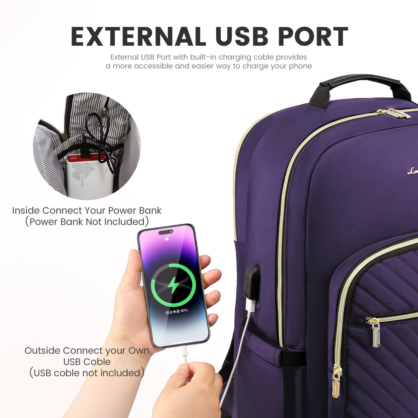 Chic Leather Laptop Backpack for Women - LoveVook