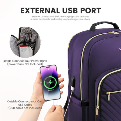 Chic Leather Laptop Backpack for Women - LoveVook