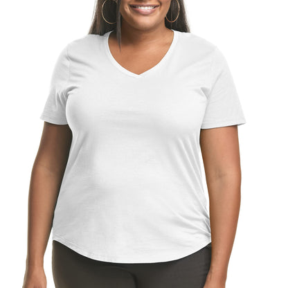 Hanes Plus Size V-Neck Cotton Tee for Women