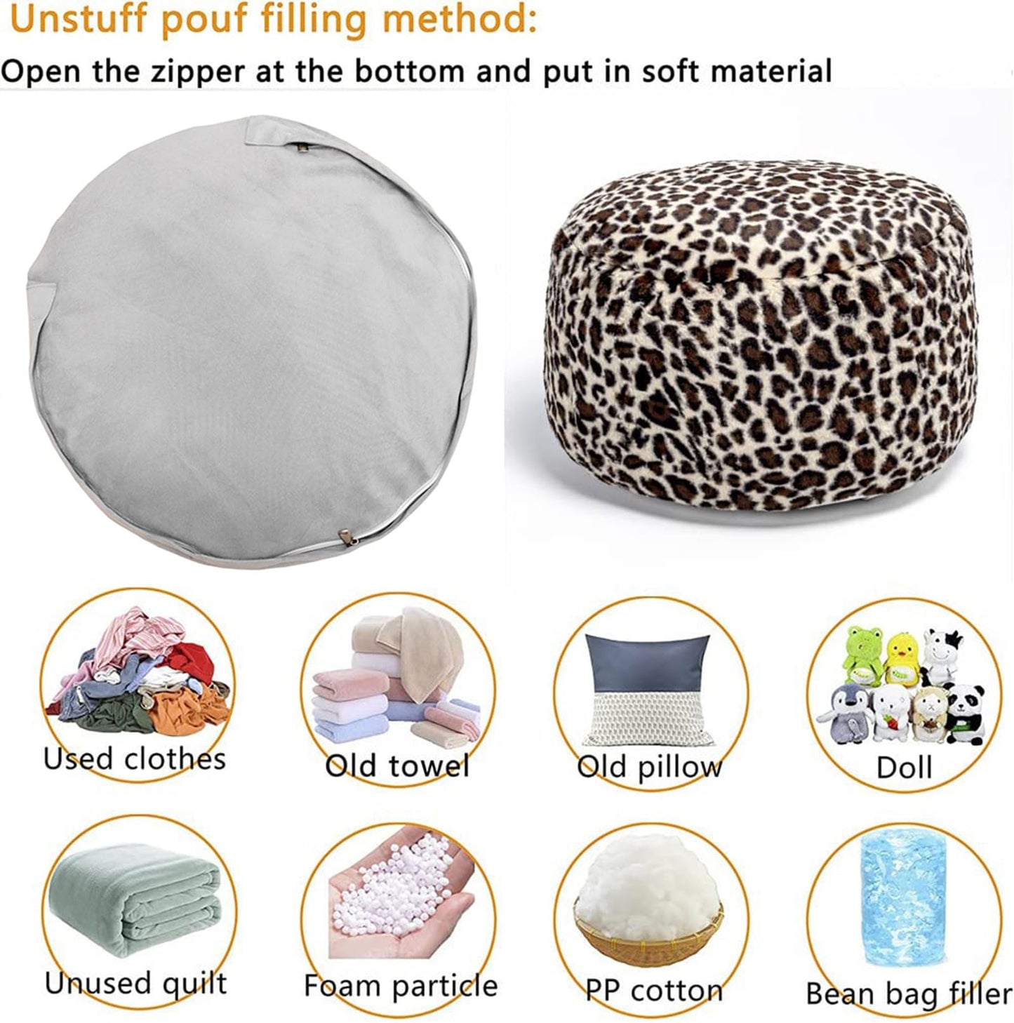 VersaPouf: Unstuffed Ottoman & Foot Rest Cover