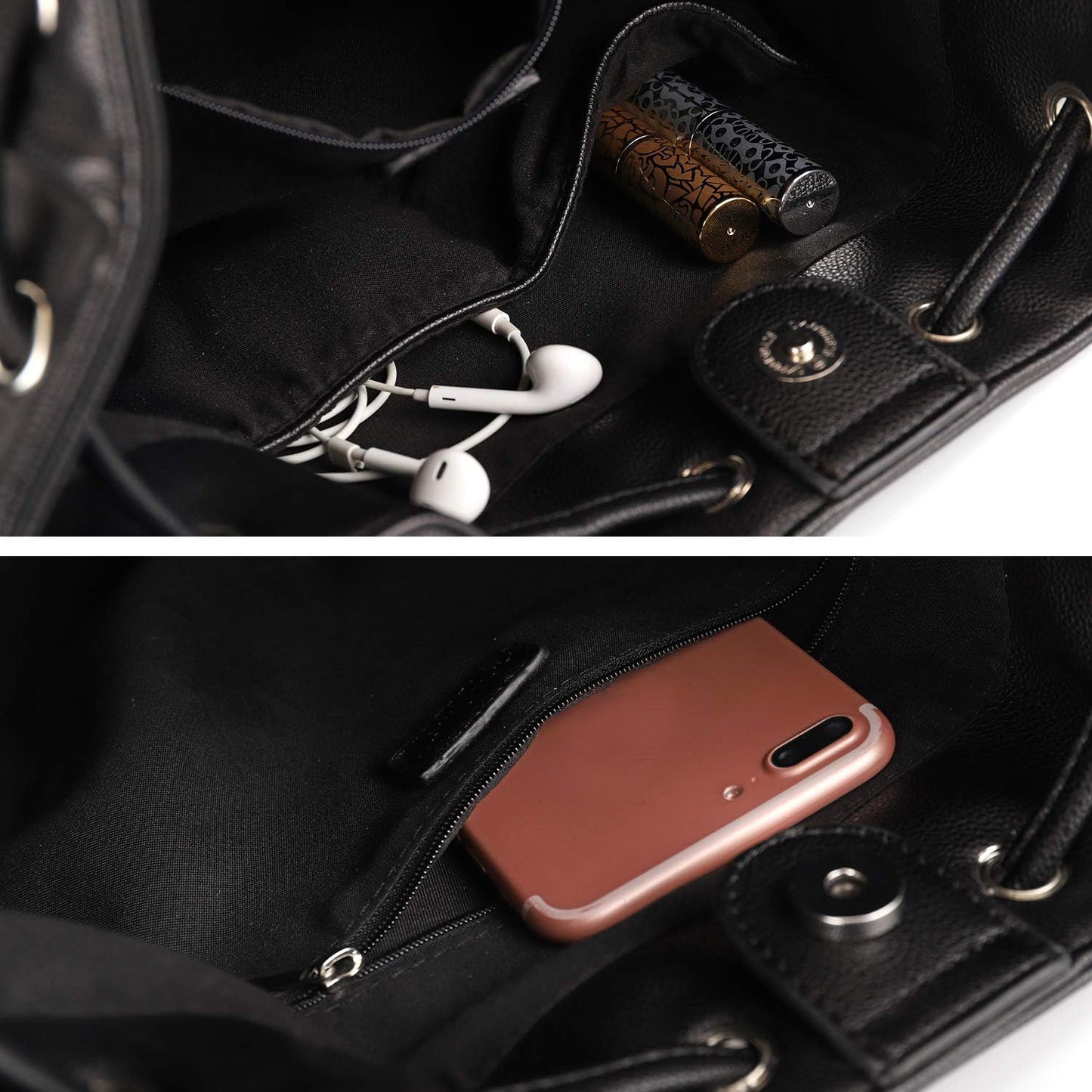 AFKOMST Chic Leather Bucket & Crossbody Bag Set