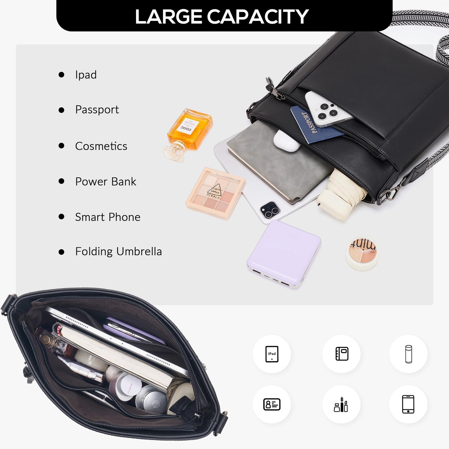 Chic Leather Crossbody with Card Slots for Women