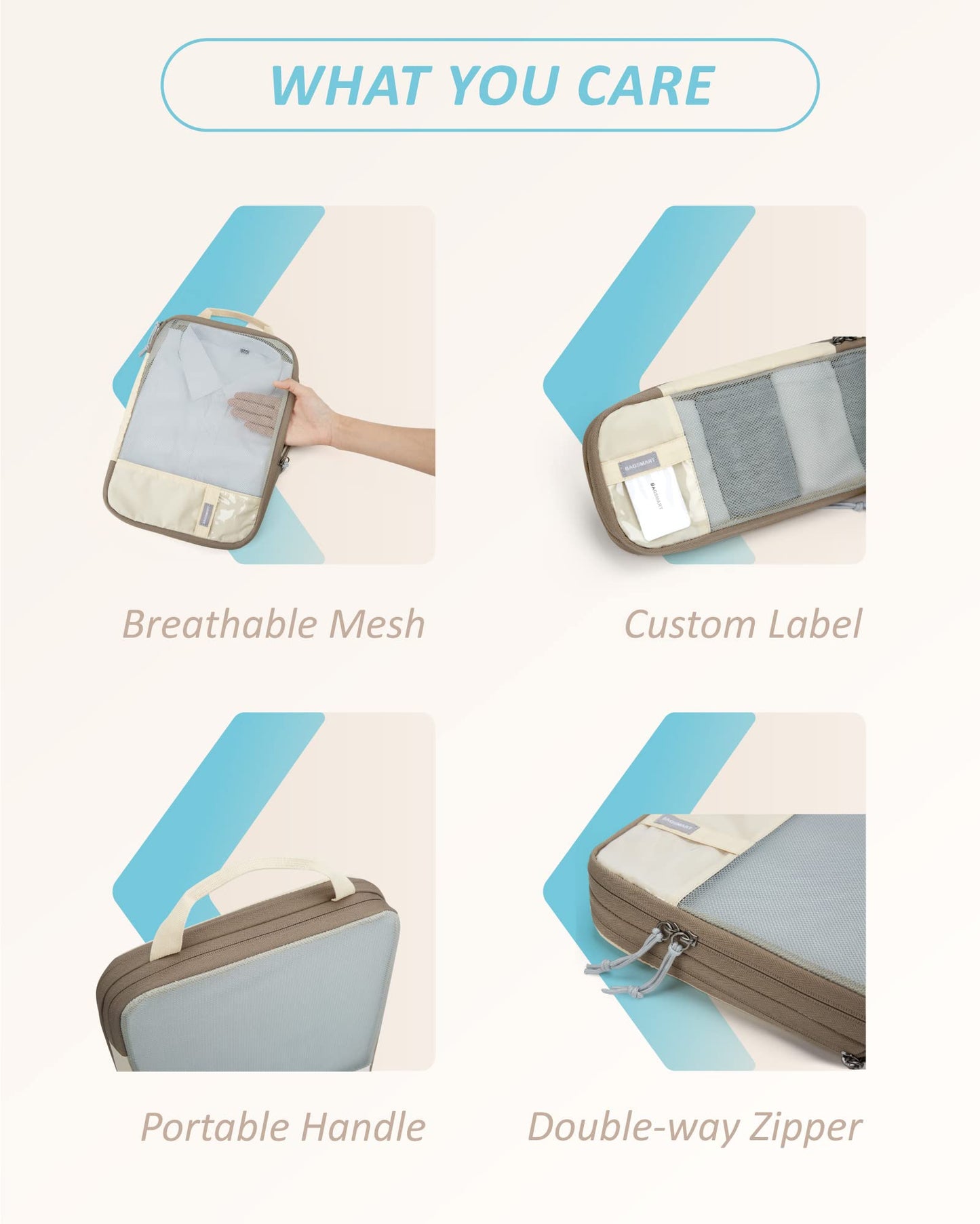 PackPro 6 Set Compression Cubes for Travel