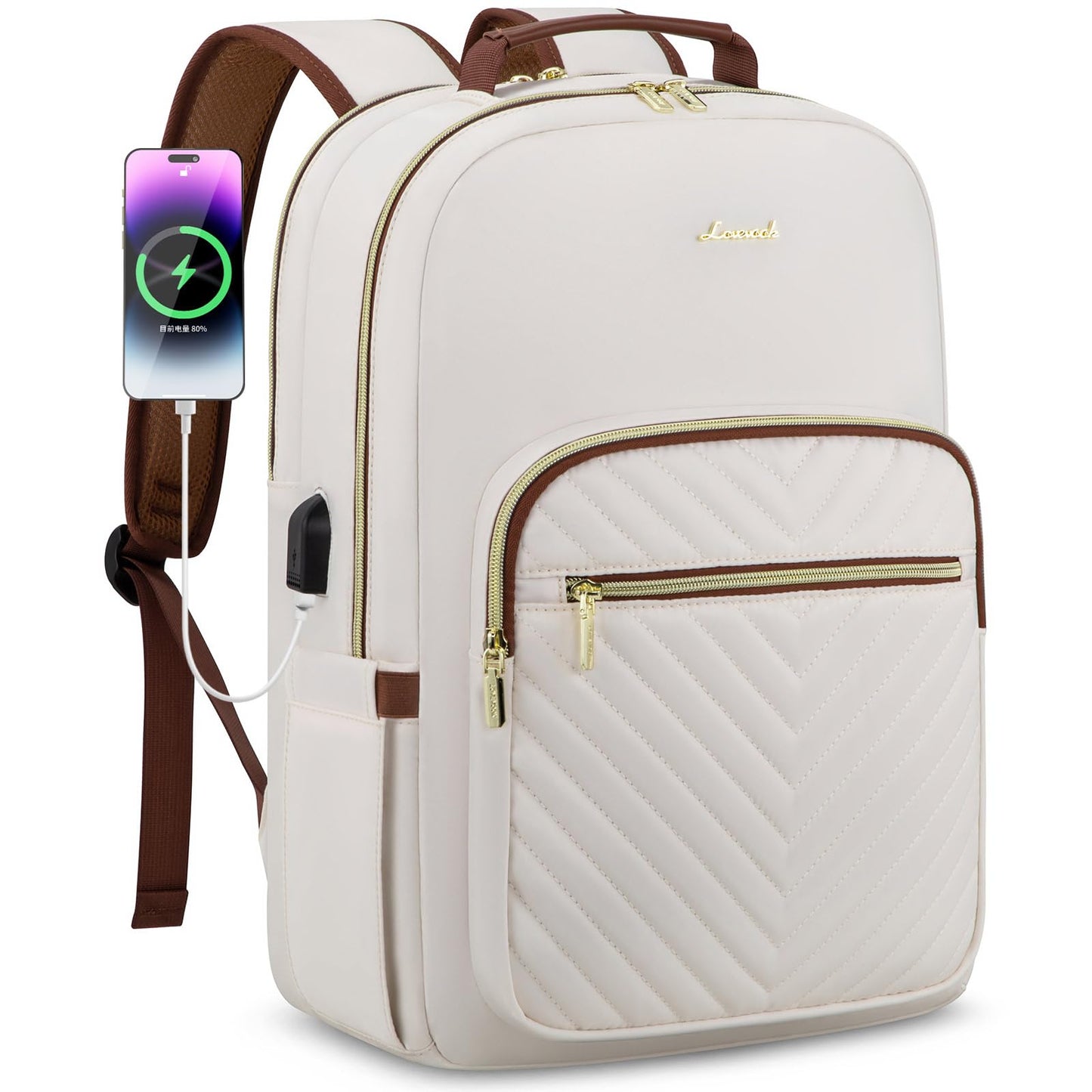 Chic Leather Laptop Backpack for Women - LoveVook