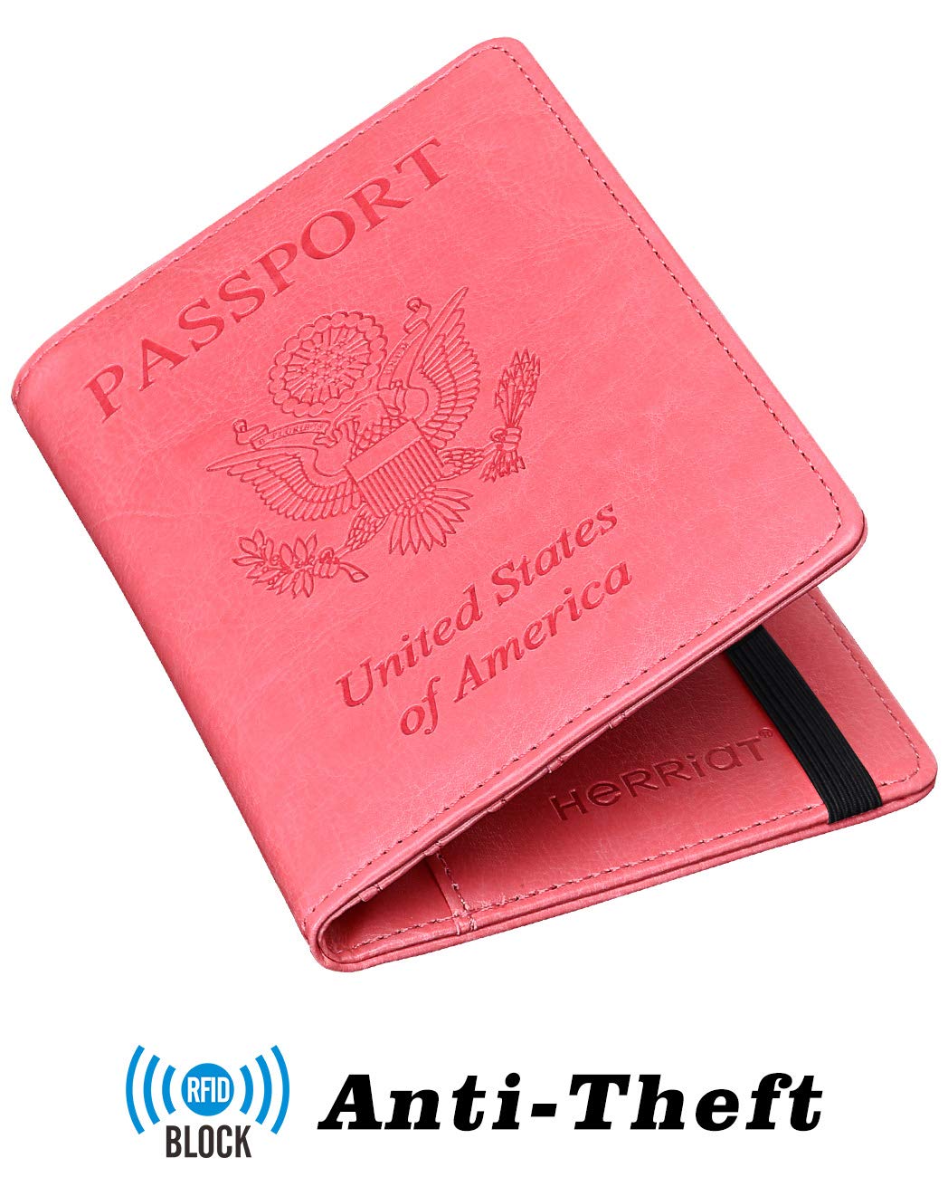 HerriaT RFID Leather Passport Wallet - Gray - Handbags Specialist Headquarter