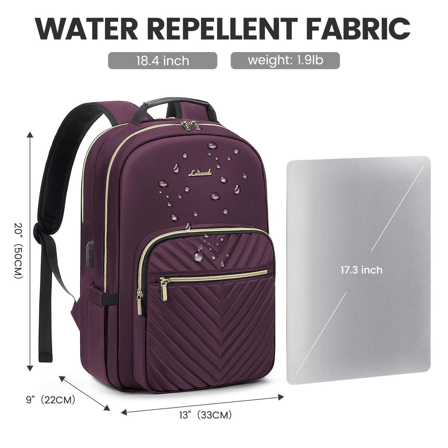 Chic Leather Laptop Backpack for Women - LoveVook