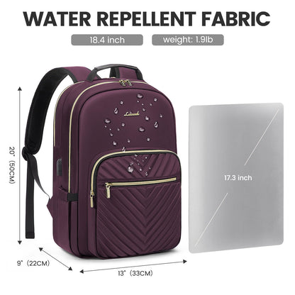 Chic Leather Laptop Backpack for Women - LoveVook