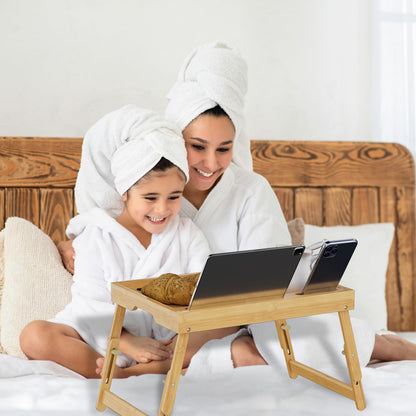 Artmeer Bamboo Foldable Bed & Laptop Tray - 2 Pack