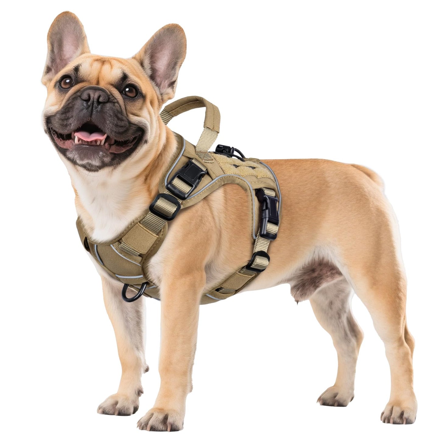 GuardianGrip Tactical Dog Vest - Large, Reflective, Green