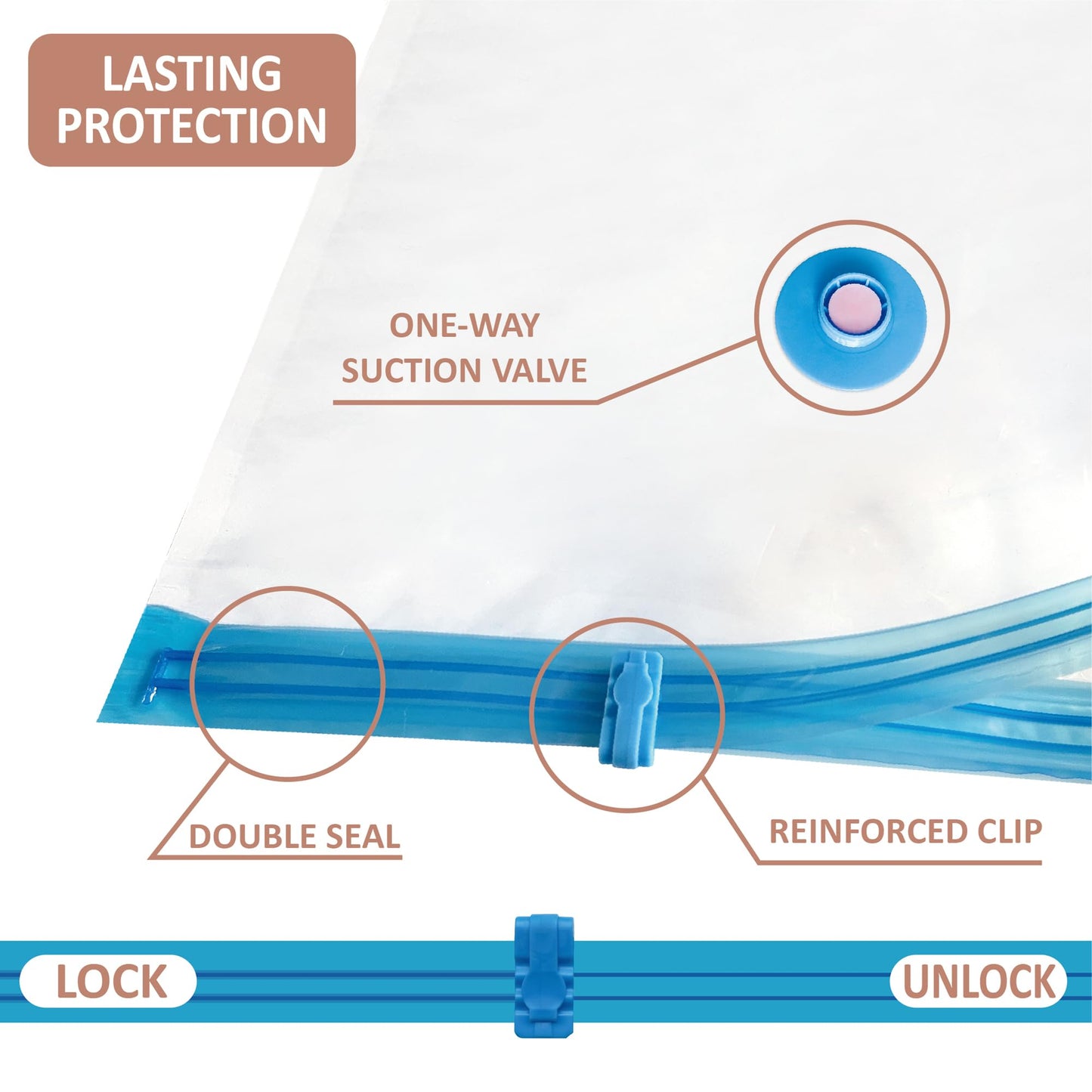 CozyVac Travel Bags with Pump - 6 Pack Space Savers