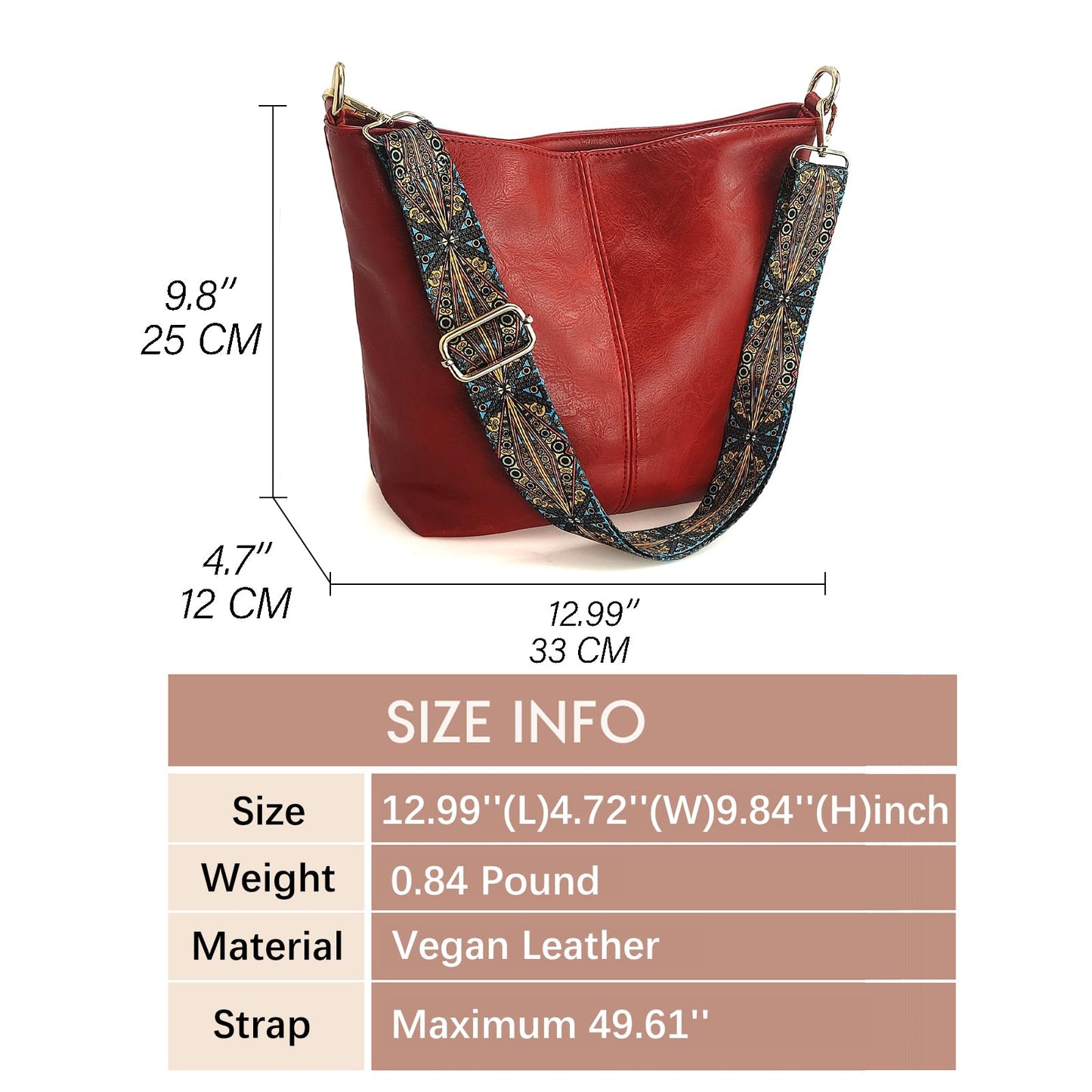 ChicHobo Vegan Leather Crossbody Bag with Strap