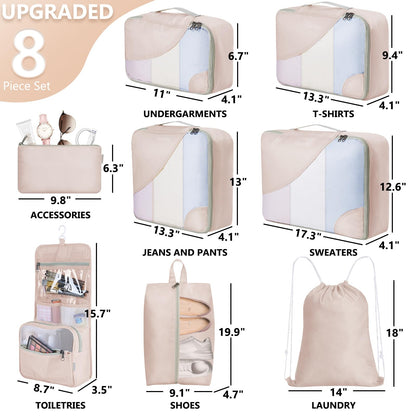 OlarHike Travel Cube Set - Cream Organizer & Gifts